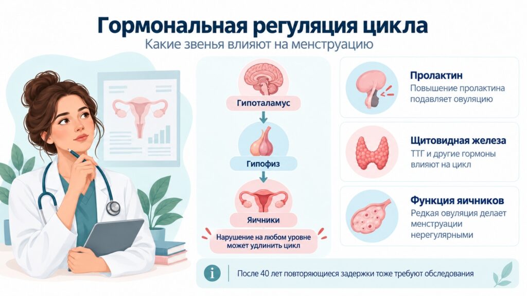 Гормональные причины задержки месячных у женщин